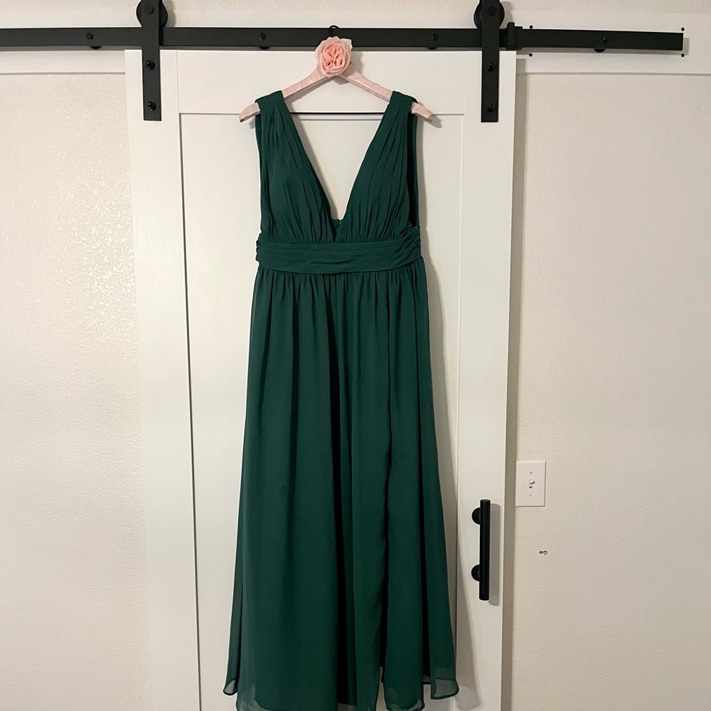 Jj’s house, A-line V neck Length Chiffon Bridesmaid Dress